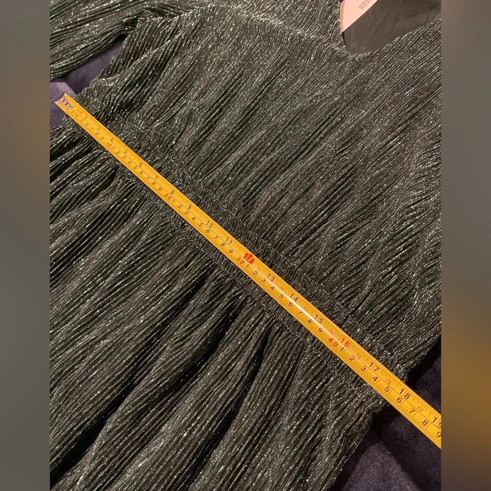 Maurices Green Metallic Thread Ruffle Tiered Midi Dress 1X - Picture 8 of 11